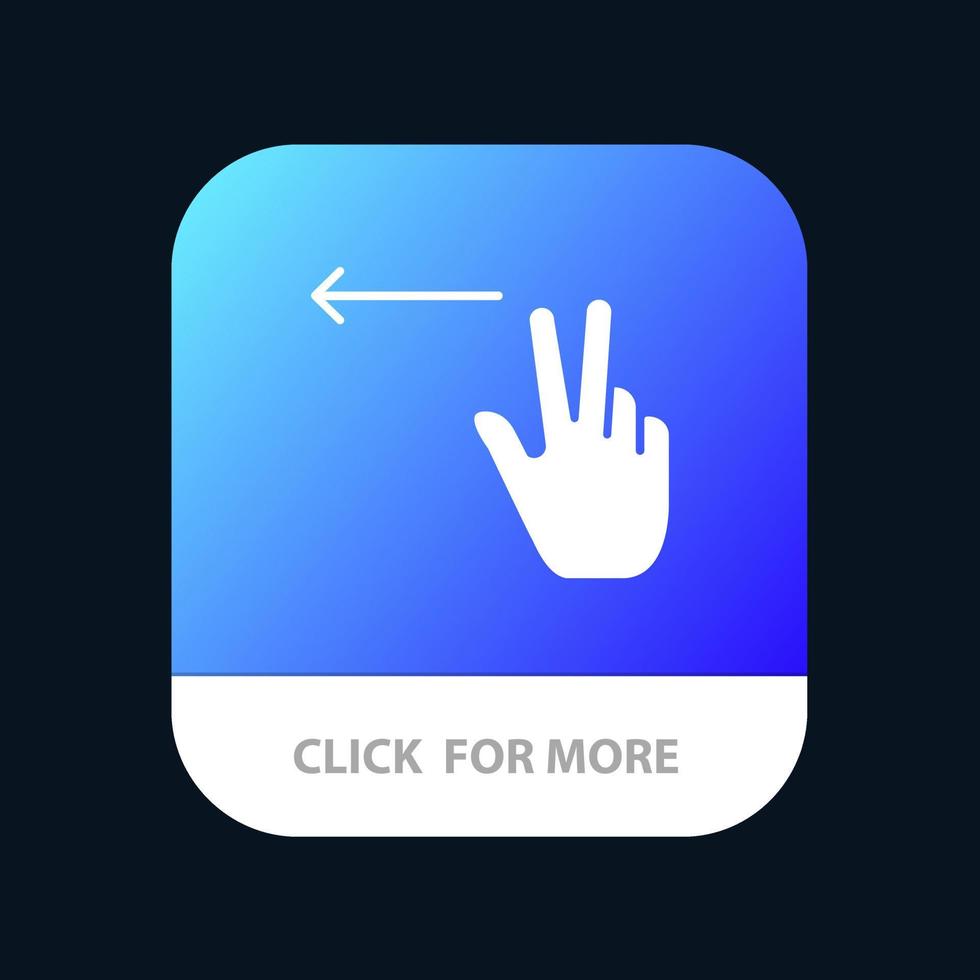 dedos gesto botão esquerdo do aplicativo móvel android e ios versão glifo vetor