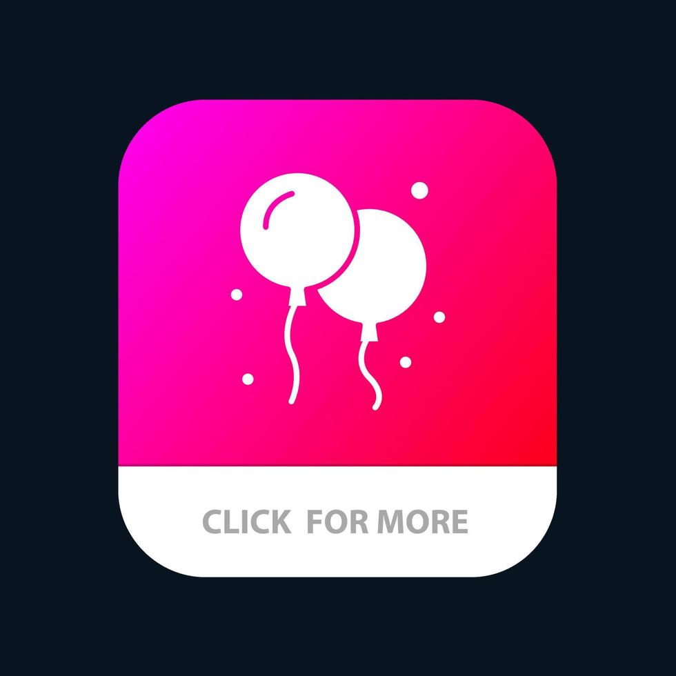 balão fly canadá botão de aplicativo móvel android e ios versão glifo vetor