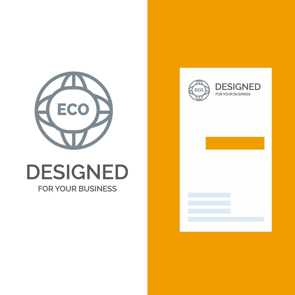 ambiente mundo global da internet eco design de logotipo cinza e modelo de cartão de visita vetor