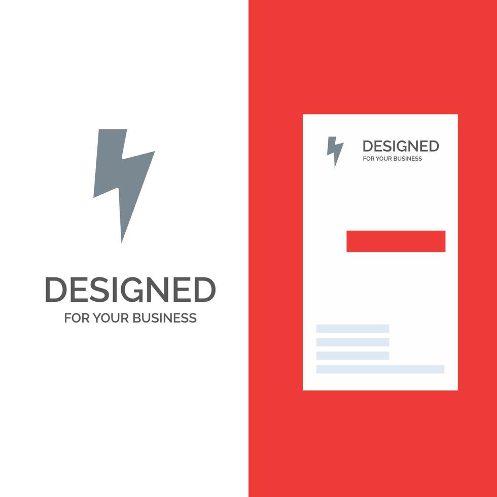 power basic ui design de logotipo cinza e modelo de cartão de visita vetor