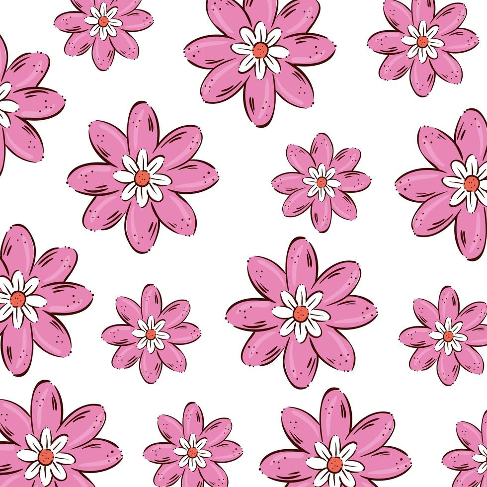 fundo de flores fofas cor de rosa vetor