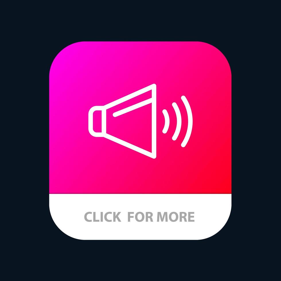 volume do alto-falante de som no botão do aplicativo móvel versão da linha android e ios vetor