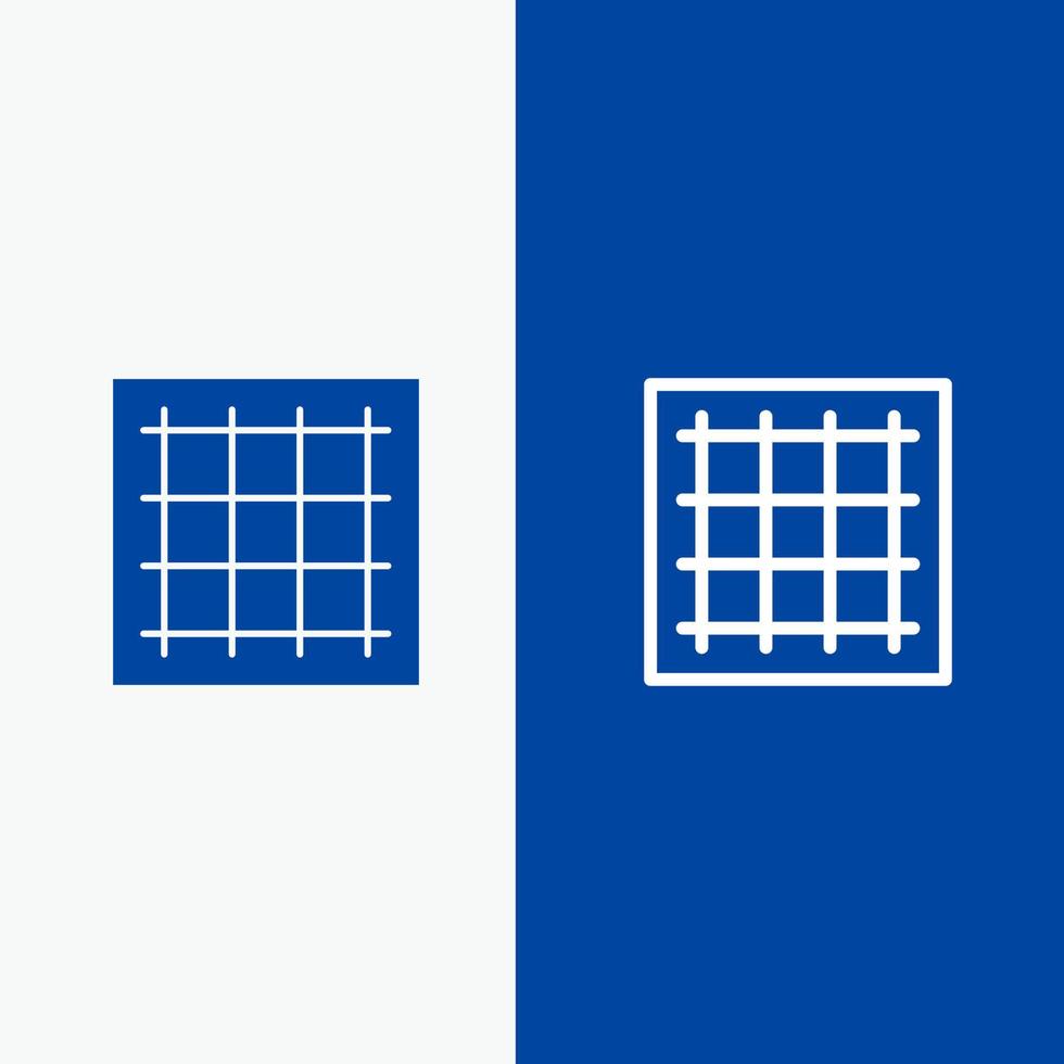 linha de software de área de desenho de gráfico de grade e ícone sólido de glifo banner azul linha e ícone sólido de glifo banner azul vetor