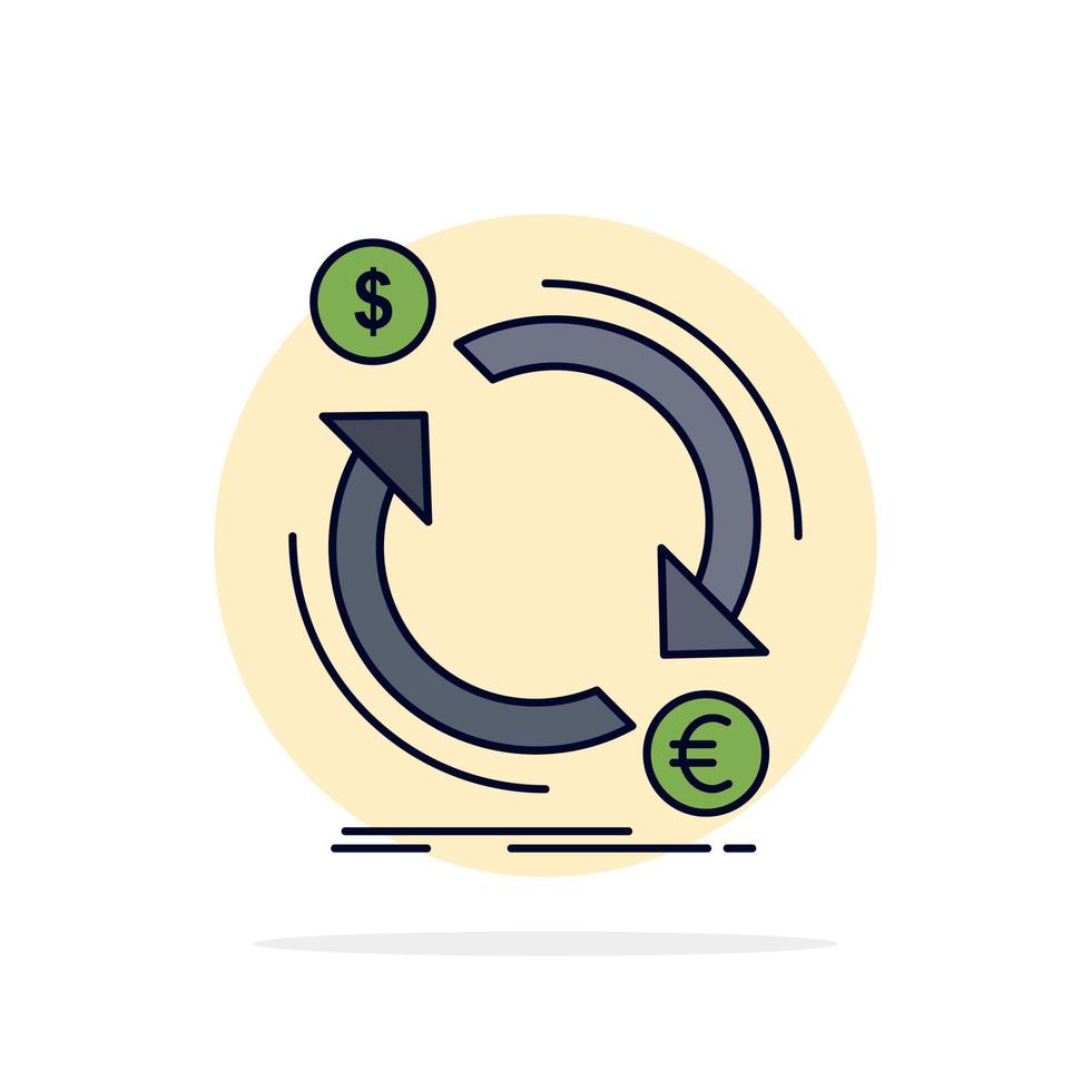trocar moeda finanças dinheiro converter vetor de ícone de cor plana