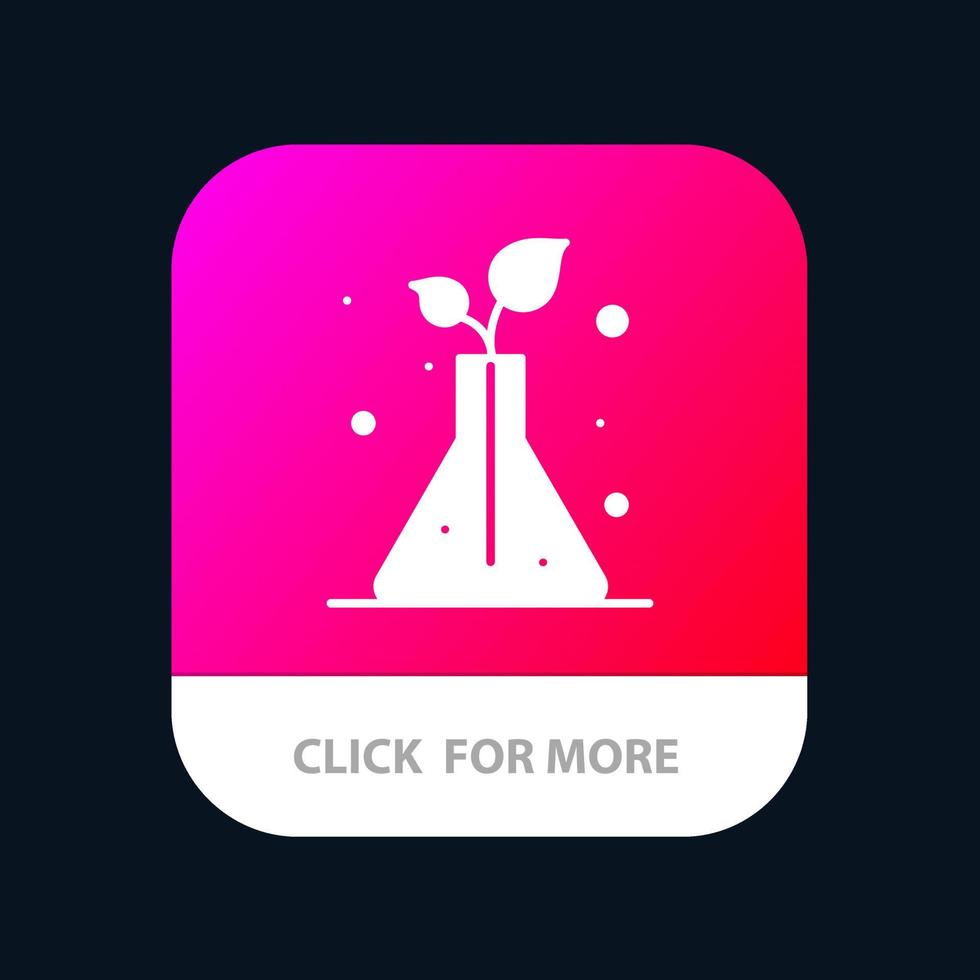botão de aplicativo móvel de árvores de balão de ciência android e ios versão glifo vetor