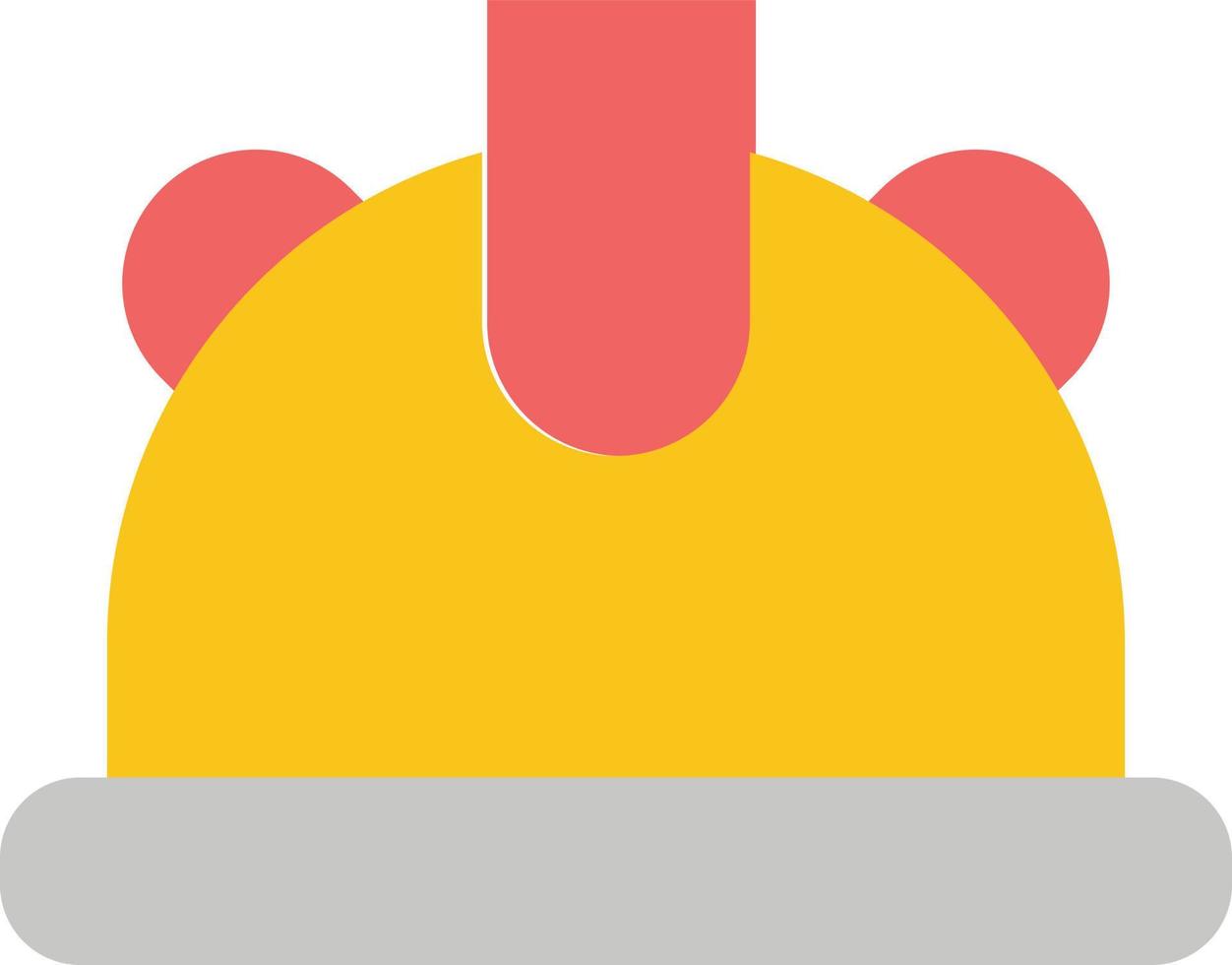 modelo de banner de ícone de vetor de ícone de cor plana de capacete de construção civil