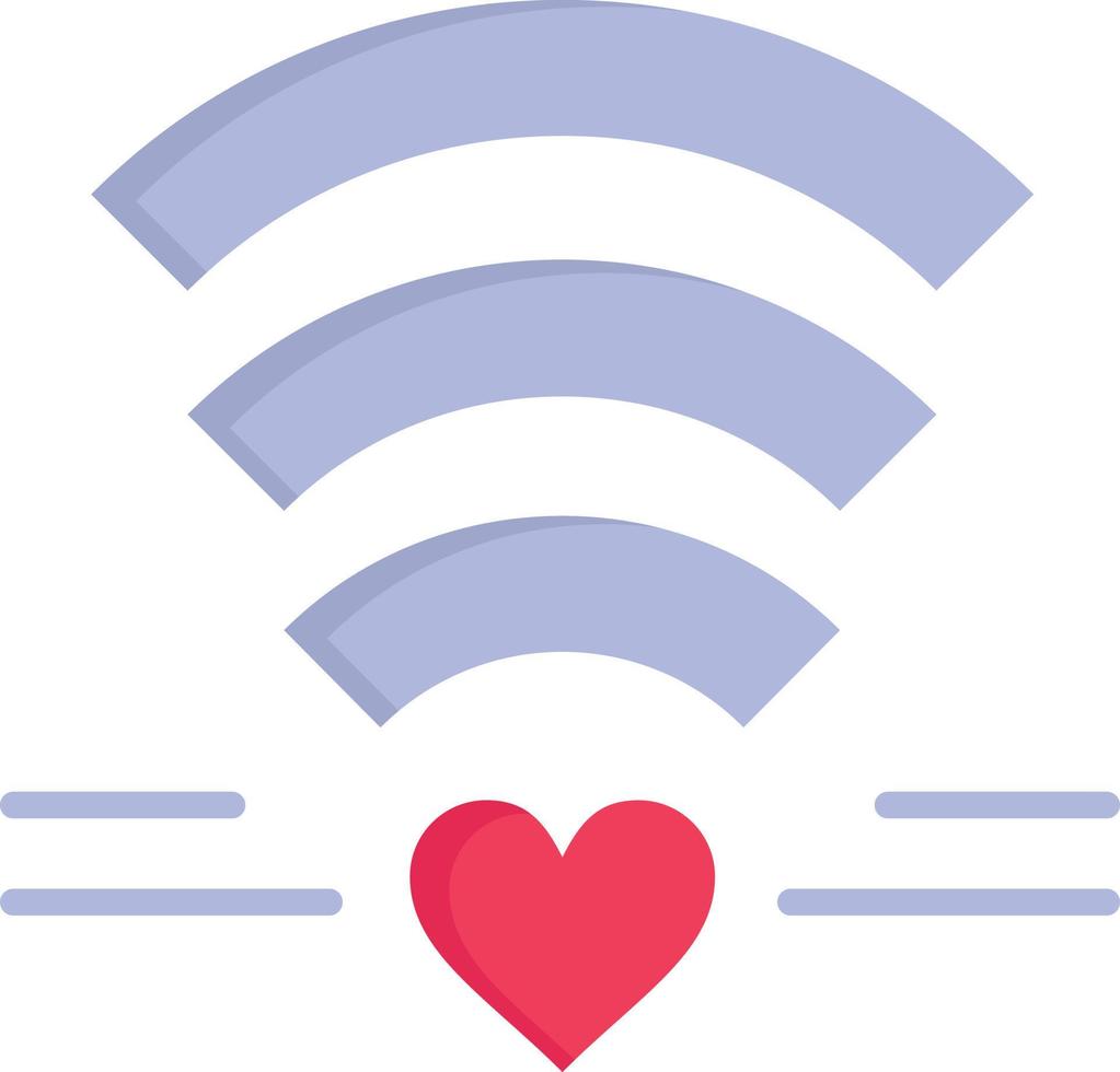 modelo de banner de ícone de vetor de ícone de cor plana amor wifi casamento