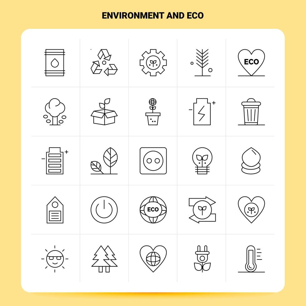 esboço 25 meio ambiente e conjunto de ícones ecológicos vetor design de estilo de linha ícones pretos conjunto de pictograma linear pacote de ideias de negócios móveis e web design ilustração vetorial