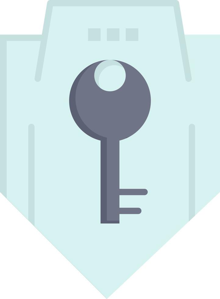escudo de segurança de proteção de chave de acesso modelo de banner de ícone de vetor de ícone de cor plana