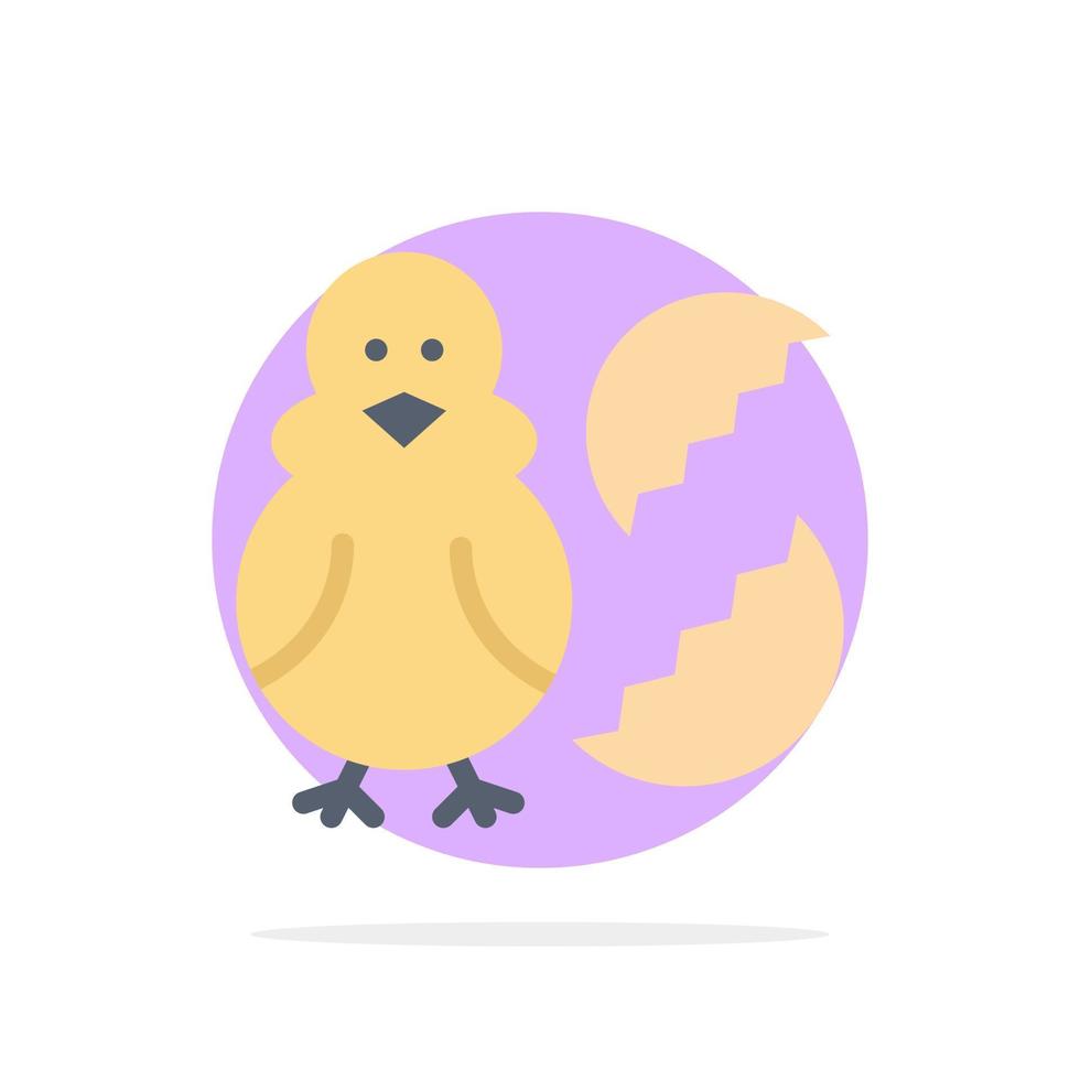 ovo galinha páscoa bebê feliz círculo abstrato fundo ícone de cor plana vetor