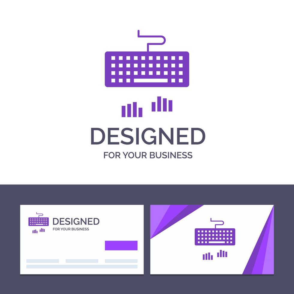 cartão de visita criativo e tipo de interface de teclado de modelo de logotipo digitando ilustração vetorial vetor