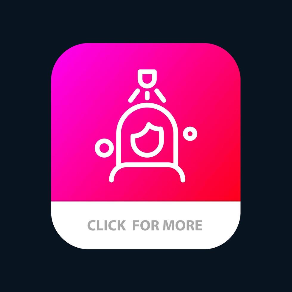 botão de aplicativo móvel de lavagem de chuveiro de mulher versão de linha android e ios vetor