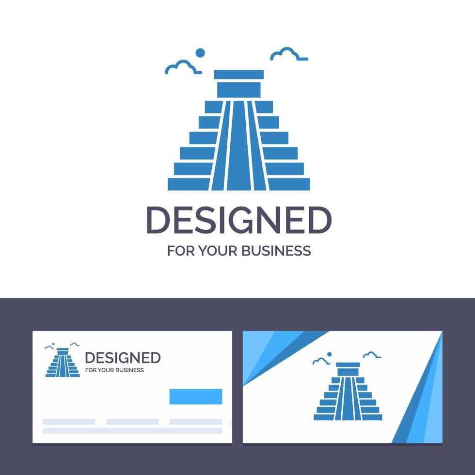 cartão de visita criativo e modelo de logotipo construindo marco americano ilustração vetorial dos eua vetor