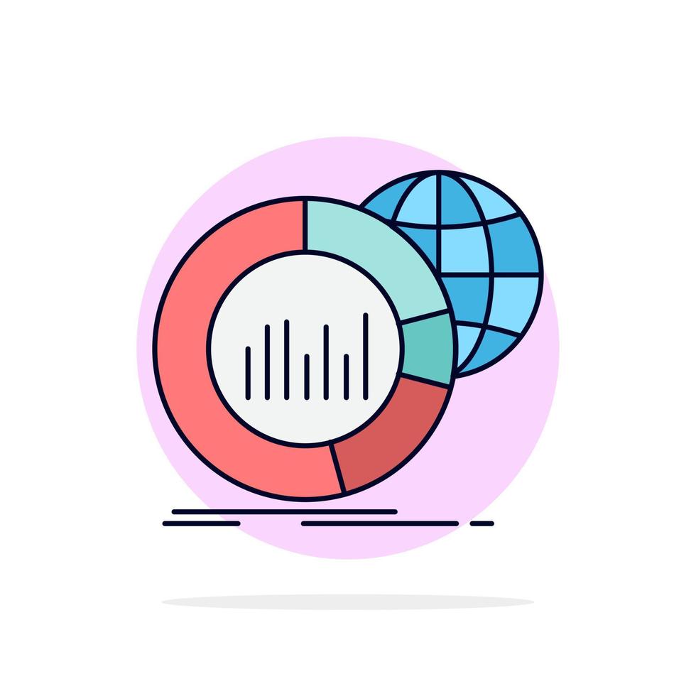 vetor de ícone de cor plana infográfico mundo de big chart data