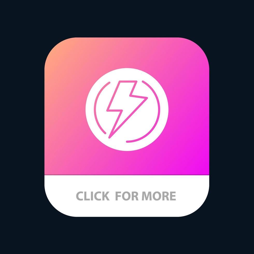 botão de aplicativo móvel de poder da indústria de luz de tensão android e ios versão glifo vetor