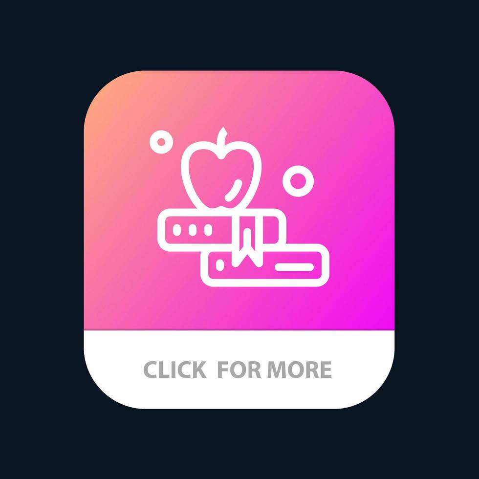 apple book educacional botão do aplicativo móvel android e versão da linha ios vetor