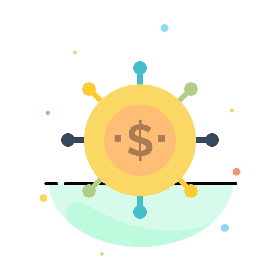 modelo de ícone de cor plana abstrato moderno global de economia de negócios vetor