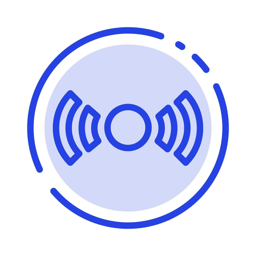 ícone de linha pontilhada azul de sinal essencial básico ui ux vetor