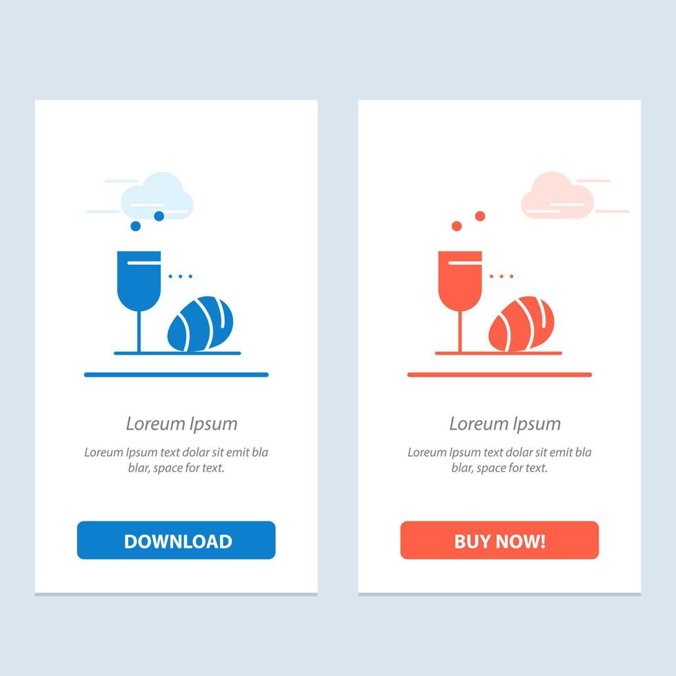 ovo de vidro bebida de páscoa azul e vermelho baixe e compre agora modelo de cartão de widget da web vetor