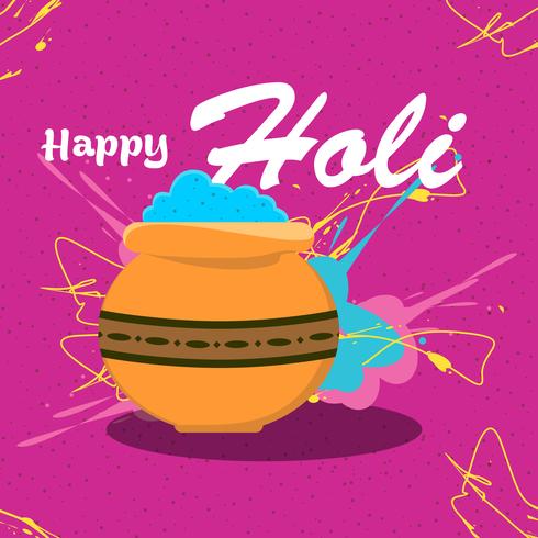 feliz festival holi vetor