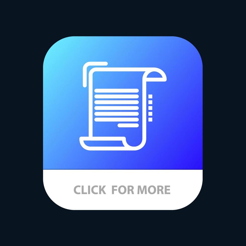 documento relatório papel de nota diretrizes botão de aplicativo móvel versão de linha android e ios vetor