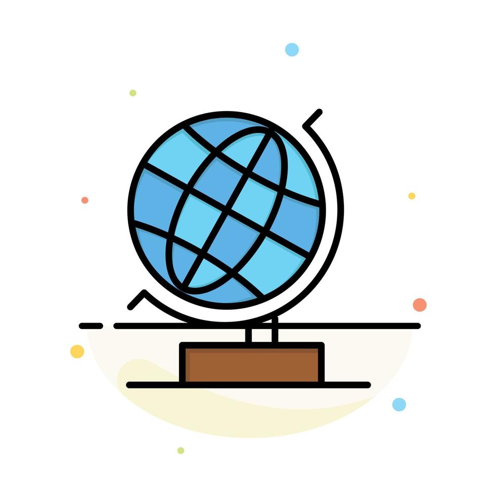 modelo de ícone de cor plana abstrata de globo de escritório mundial vetor