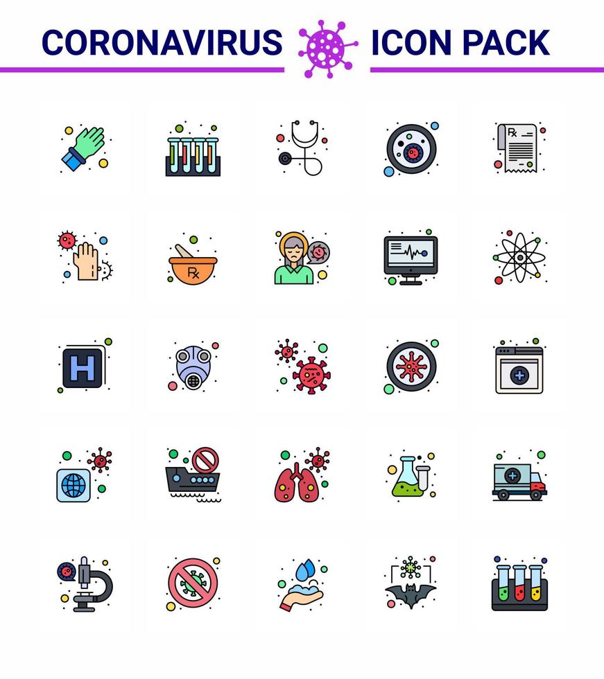 conjunto de ícones de prevenção de coronavírus 25 azul rx farmácia diagnóstico vírus bactérias virais coronavírus doença de 2019nov vetor elementos de design