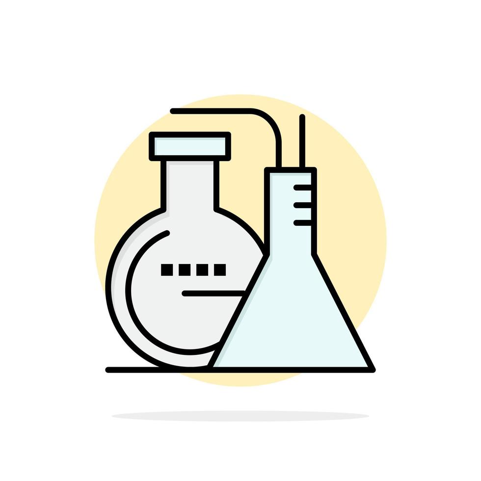 laboratório de reação química energia abstrata círculo fundo ícone de cor plana vetor