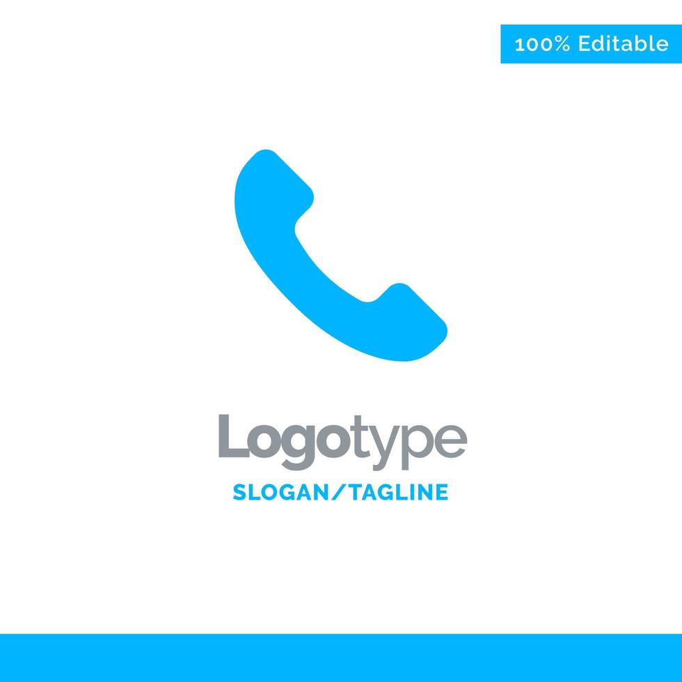 telefone telefonema lugar de modelo de logotipo sólido azul para slogan vetor