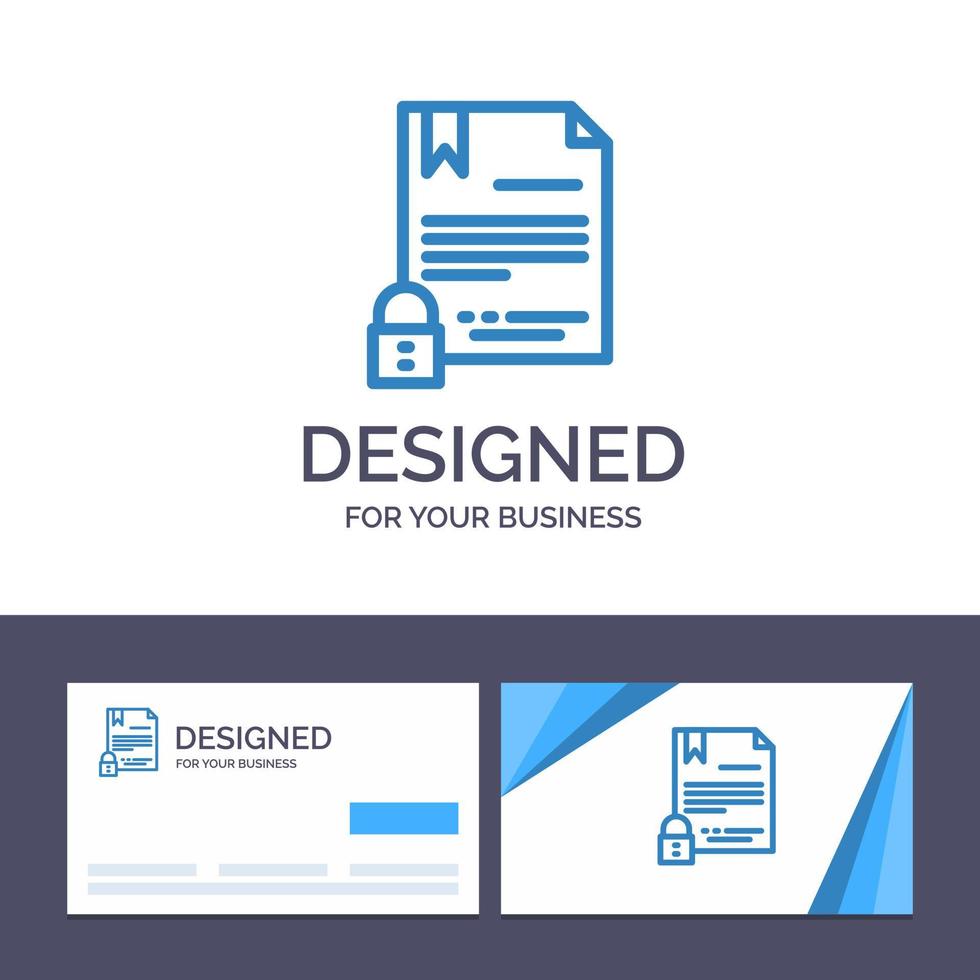 cartão de visita criativo e modelo de logotipo contrato de assinatura eletrônica documento digital ilustração vetorial de internet vetor