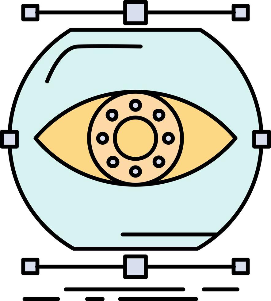visualizar monitoramento de concepção monitoramento de visão vetor de ícone de cor plana