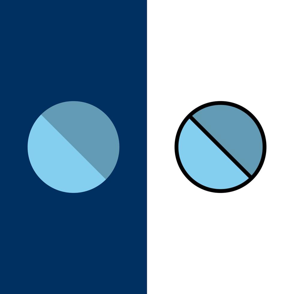 cancelar proibido nenhum ícone proibido plano e conjunto de ícones cheios de linha vector fundo azul