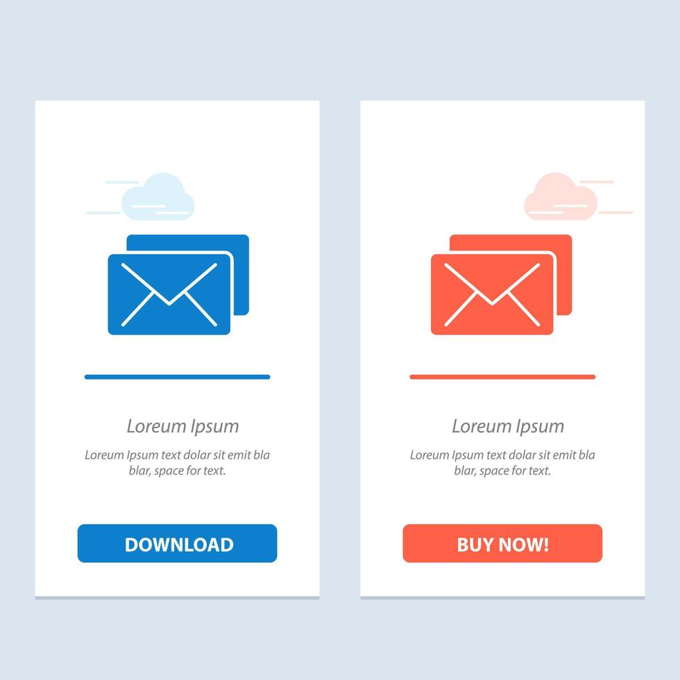 mensagem de correio comercial azul e vermelho baixe e compre agora modelo de cartão de widget da web vetor