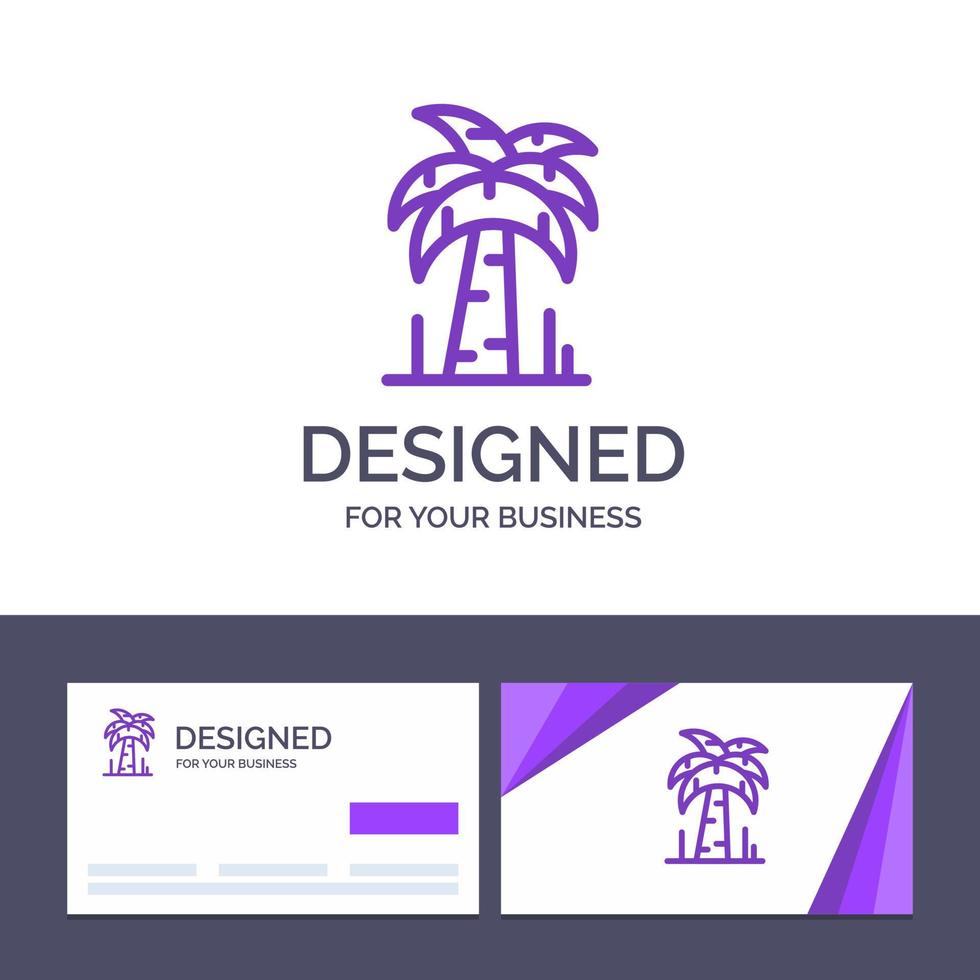 cartão de visita criativo e modelo de logotipo palmeira brasil ilustração vetorial vetor