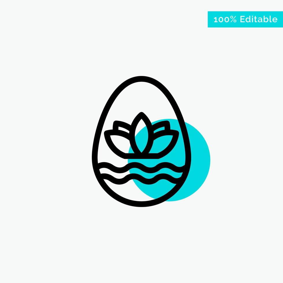 ovo de páscoa ovo feriado feriados destaque turquesa ícone de vetor de ponto de círculo