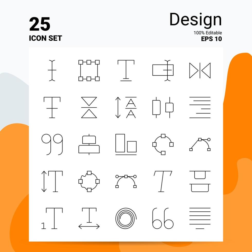 25 conjunto de ícones de design 100 eps editáveis 10 arquivos de conceito de logotipo de negócios idéias de design de ícone de linha vetor