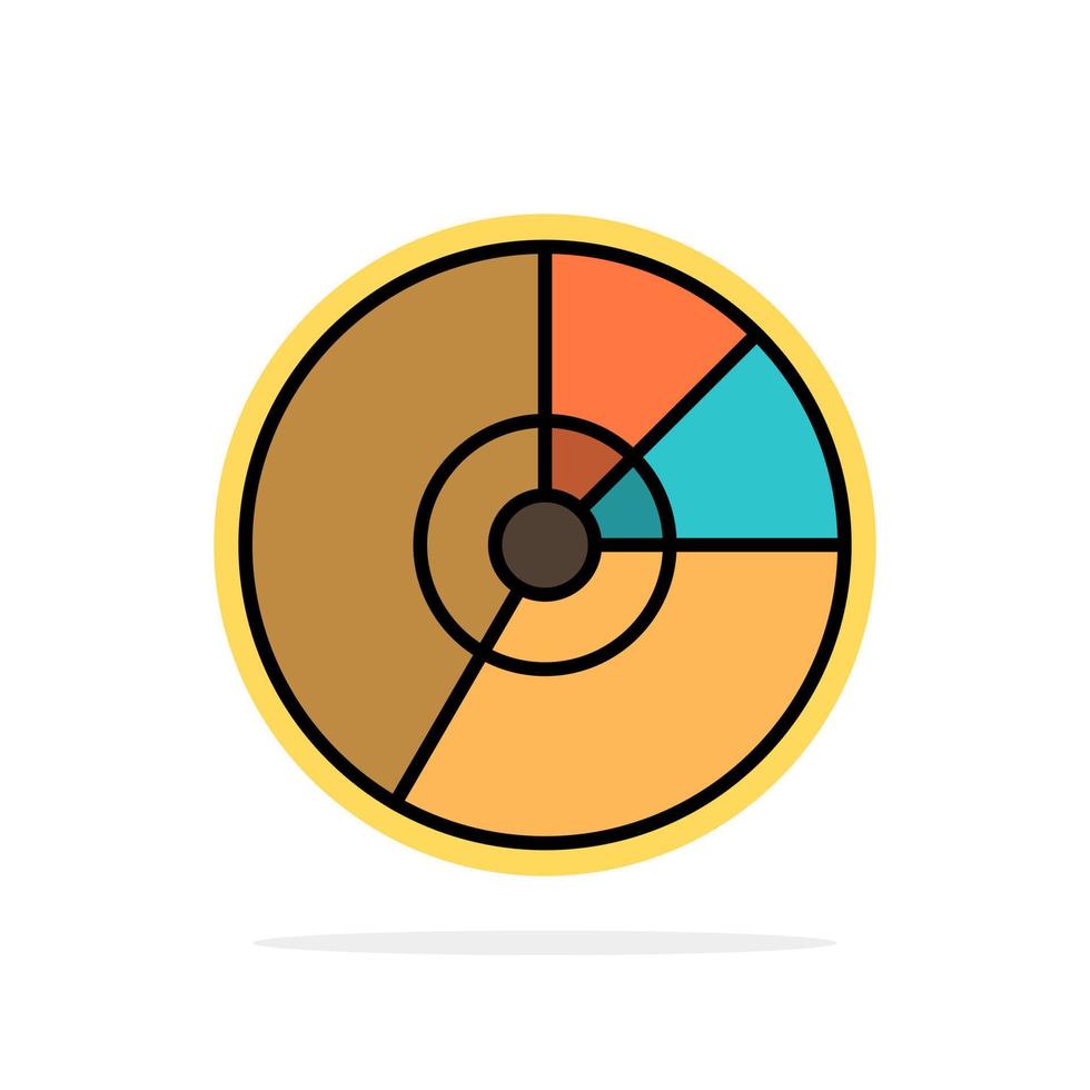 diagrama de gráfico de negócios de torta estatísticas de gráfico de finanças abstrato círculo ícone de cor plana vetor