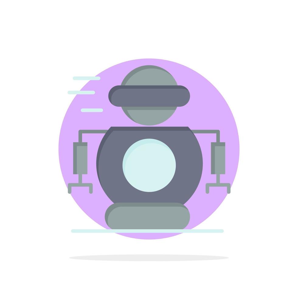 ícone de cor plana de fundo de círculo abstrato de robô robótico de tecnologia humana vetor