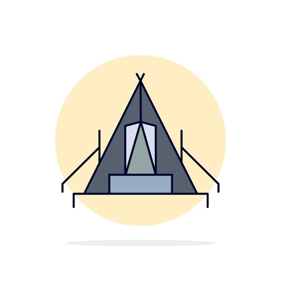 barraca de acampamento acampamento acampamento ao ar livre vetor de ícone de cor plana