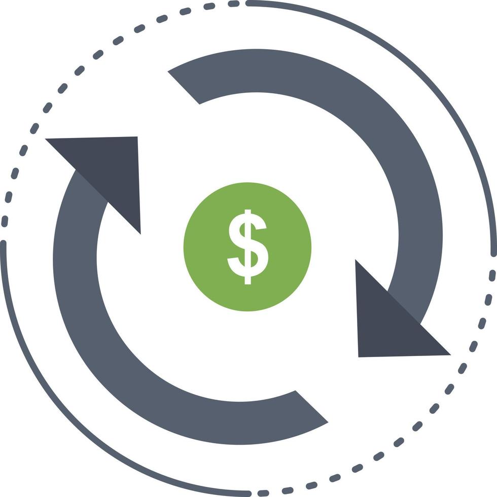 circulação finanças fluxo mercado dinheiro ícone de cor plana vetor