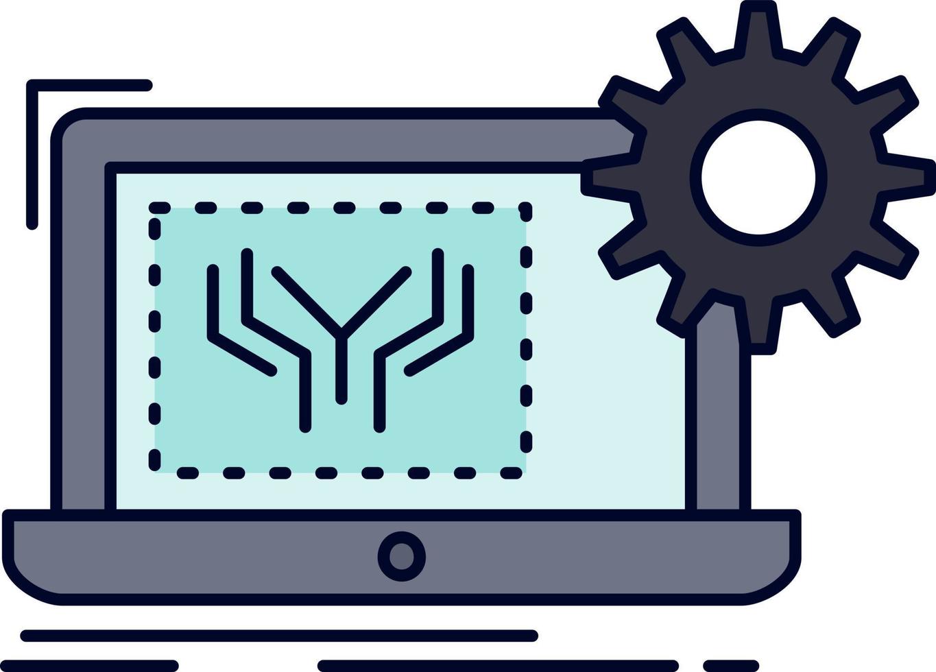 hardware de engenharia eletrônica de circuito de projeto vetor de ícone de cor plana