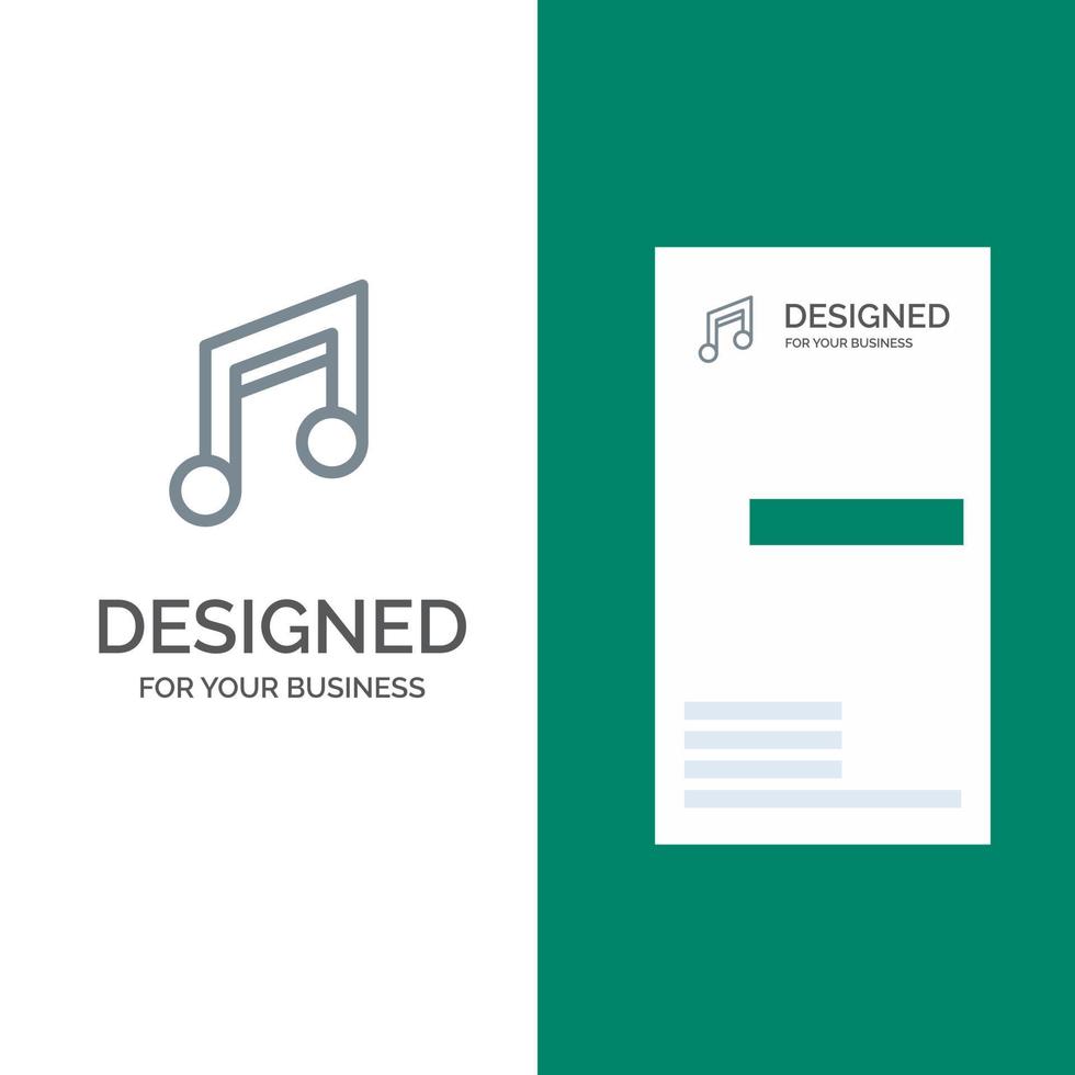 design básico de aplicativo design de logotipo cinza de música móvel e modelo de cartão de visita vetor