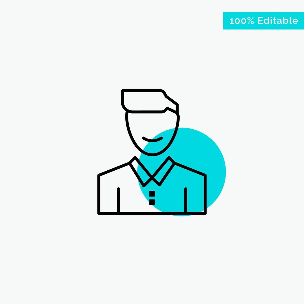 avatar cliente rosto feliz homem pessoa usuário turquesa destaque círculo ponto vetor ícone