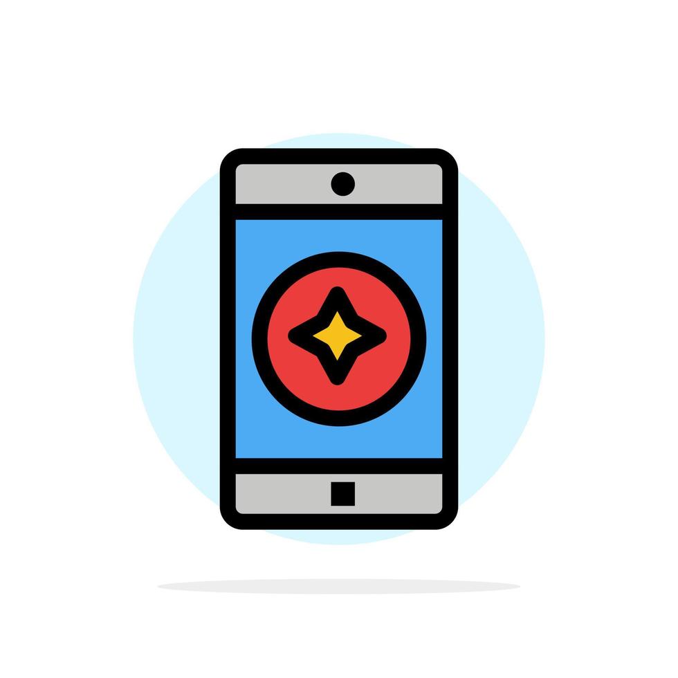 ícone de cor plana de fundo de círculo abstrato de aplicativo móvel móvel favorito vetor