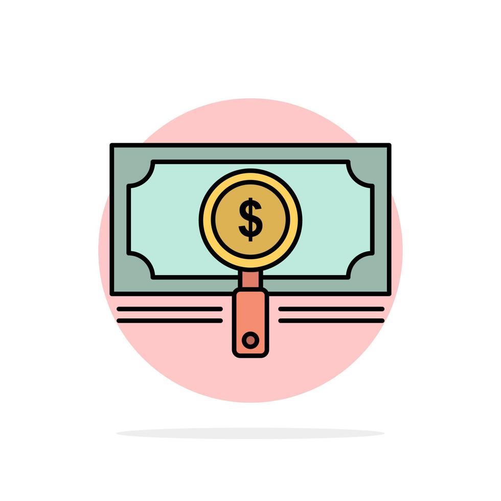 pesquisa de fundo de dinheiro empréstimo dólar abstrato círculo fundo ícone de cor plana vetor
