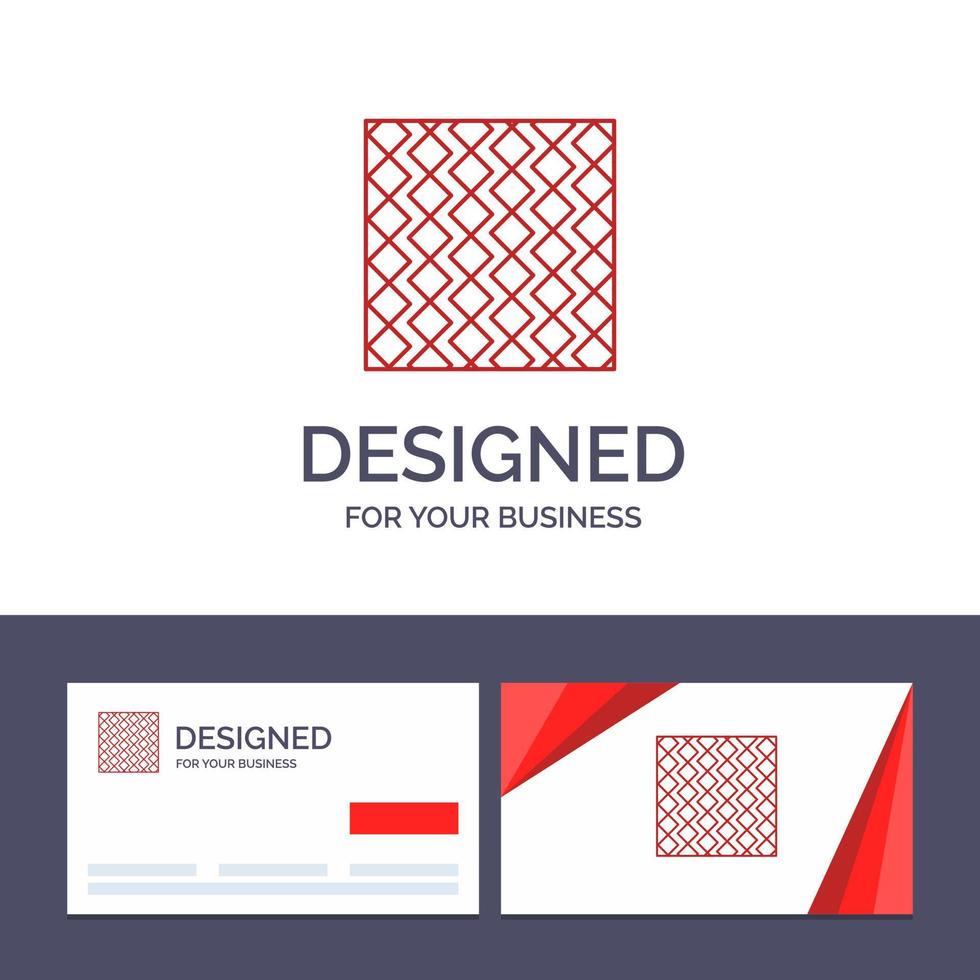 cartão de visita criativo e modelo de logotipo azulejo laje de piso listras quadradas azulejos parede ilustração vetorial vetor