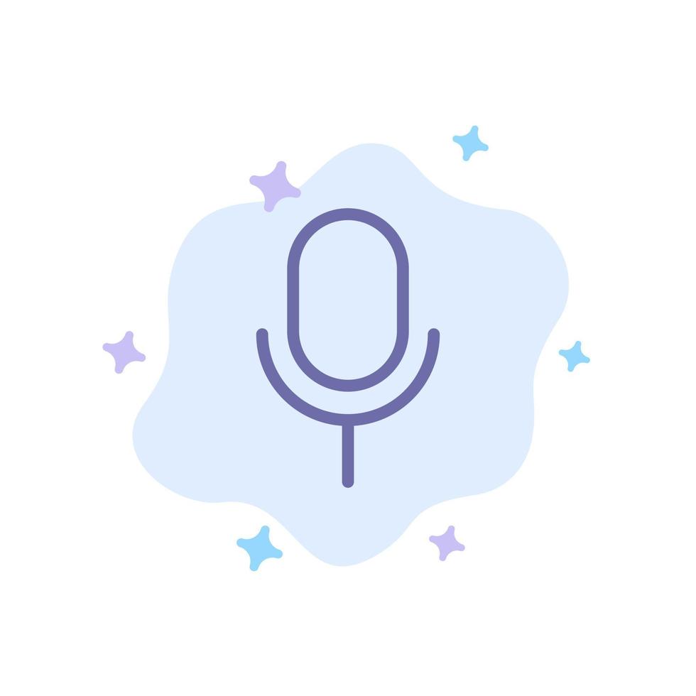 ícone azul da interface do usuário básica do microfone do microfone no fundo abstrato da nuvem vetor
