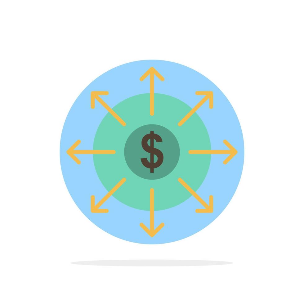 lista bancária de orçamento ícone de cor plana de fundo círculo abstrato em dinheiro vetor