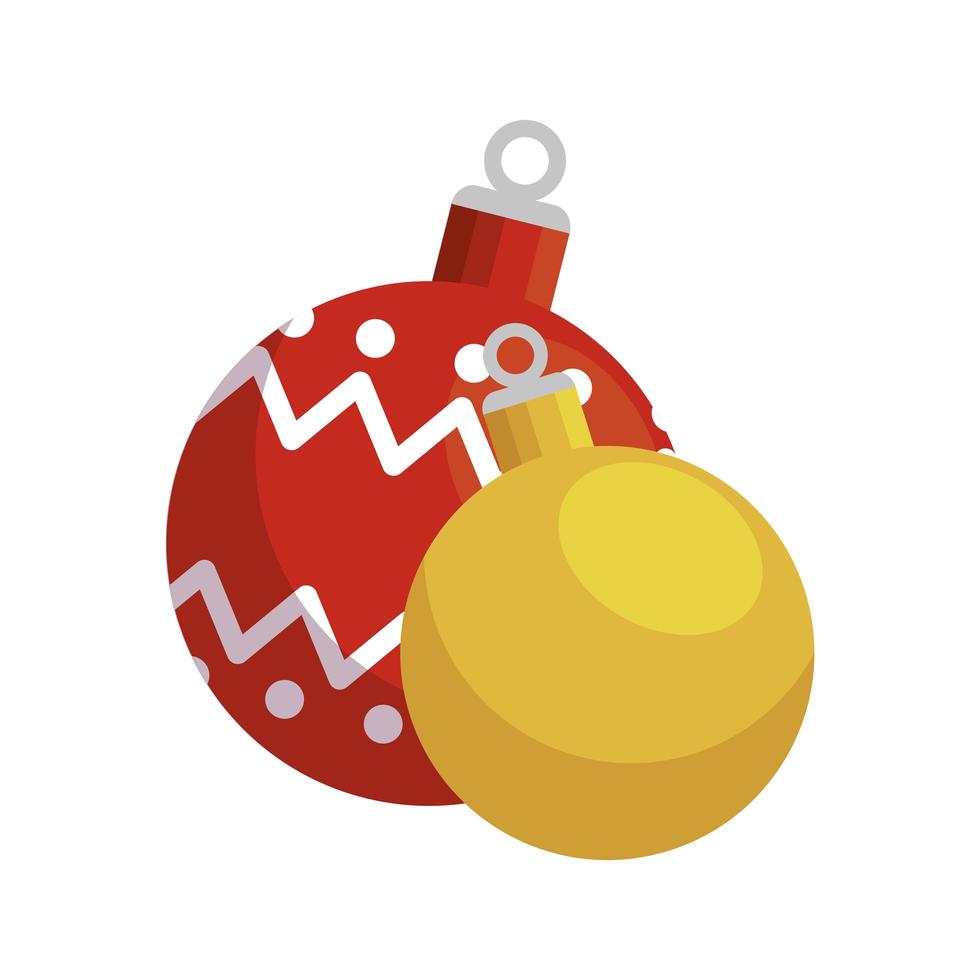 ícone de bolas de decoração de natal isoladas vetor