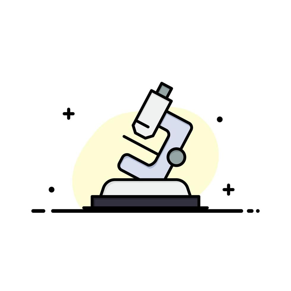 modelo de logotipo de negócios de zoom de ciência de microscópio de laboratório cor lisa vetor